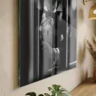 Dramatik Portre Siyah Beyaz Tekli Cam Tablo Duvar Salon Aksesuarları