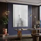 Özgürlük Heykeli Monokrom Gri Tonlar Tekli Cam Tablo Salon Oturma Odası Duvar Dekoru