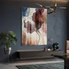 Soyut Çiçekler Akışkan Pastel Tonlar Tekli Cam Tablo Salon Oturma Odası Duvar Dekoru