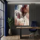Soyut Çiçekler Akışkan Pastel Tonlar Tekli Cam Tablo Salon Oturma Odası Duvar Dekoru