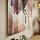 Soyut Çiçekler Akışkan Pastel Tonlar Tekli Cam Tablo Salon Oturma Odası Duvar Dekoru