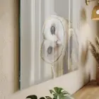Baykuş Portresi Krem Kahve Tonları Tekli Cam Tablo Yatak Odası Koridor Duvar Dekoru