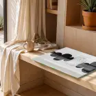 Denge Taşları Monokrom Tonlar Tekli Cam Tablo Ev Dekorasyonu Oda