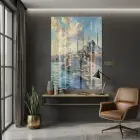 İstanbul Manzarası Aydınlık Pastel Tonlar Tekli Cam Tablo Duvar Salon Aksesuarları