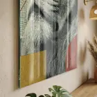 Gözlüklü Aslan Kırmızı Gri Kontrast Tekli Cam Tablo Salon Oturma Odası Duvar Dekoru