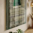 Kutsal Şehir Yeşil Bej Tonları Tekli Cam Tablo Salon Oturma Odası Duvar Dekoru