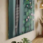 Tekne Nilüfer Su Yeşili Tonları Tekli Cam Tablo Duvar Salon Aksesuarları