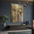 Fetih Sahnesi Zengin Osmanlı Tonları Tekli Cam Tablo Duvar Salon Aksesuarları