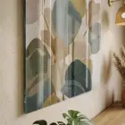 Organik Yapraklar Sakin Doğal Tonlar Tekli Cam Tablo Ev Dekorasyonu Oda