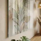 Soyut Bitki Toprak Tonları Tekli Cam Tablo Poster Dekoratif Obje