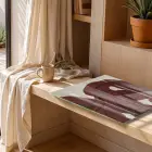 Akışkan Dalgalar Koyu Kızıl Ton Tekli Cam Tablo Ev Dekorasyonu Oda