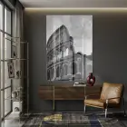 Kolezyum Gri Tonlamalı Tekli Cam Tablo Salon Oturma Odası Duvar Dekoru