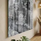 Satranç Harita Monokrom Gri Tekli Cam Tablo Poster Dekoratif Obje