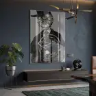 Steampunk Zaman Antik Bronz Tonlar Tekli Cam Tablo Salon Oturma Odası Duvar Dekoru