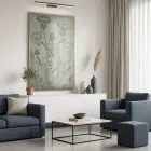 Deve Dikeni Eskitme Bej Tekli Gümüş Metal Çerçeveli Cam Tablo Salon Oturma Odası