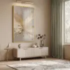 Soyut Patlama Sıcak Altın Bej Tekli Gold Metal Çerçeveli Cam Tablo Duvar Salon