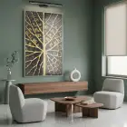 Yaprak Damarı Altın Siyah Tonları Tekli Gümüş Metal Çerçeveli Cam Tablo Duvar Salon