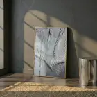 Soyut Dokular Buz Mavisi Tonlar Tekli Gold Metal Çerçeveli Cam Tablo Poster Dekoratif