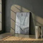 Soyut Dokular Buz Mavisi Tonlar Tekli Siyah Metal Çerçeveli Cam Tablo Poster Dekoratif