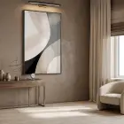 Soyut Eğriler Nötr Tonlar Tekli Siyah Metal Çerçeveli Cam Tablo Poster Dekoratif Obje