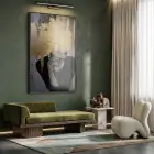 Kadın Portre Metalik Altın Siyah Tekli Metal Çerçeveli Cam Tablo Yatak Odası Koridor