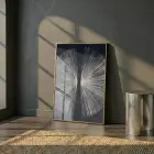 Soyut Radial Koyu Kontrast Tonlar Tekli Gold Metal Çerçeveli Cam Tablo Poster Dekoratif