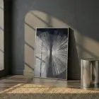 Soyut Radial Koyu Kontrast Tonlar Tekli Gümüş Metal Çerçeveli Cam Tablo Ev Dekorasyonu