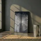 Soyut Radial Koyu Kontrast Tonlar Tekli Siyah Metal Çerçeveli Cam Tablo Salon Oturma
