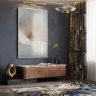 Narin Çiçek Açık Pastel Tonlar Tekli Beyaz Metal Çerçeveli Cam Tablo Duvar Salon