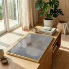 Narin Çiçek Açık Pastel Tonlar Tekli Gold Metal Çerçeveli Cam Tablo Ev Dekorasyonu