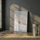 Narin Çiçek Açık Pastel Tonlar Tekli Gümüş Metal Çerçeveli Cam Tablo Yatak Odası