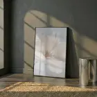 Narin Çiçek Açık Pastel Tonlar Tekli Siyah Metal Çerçeveli Cam Tablo Yatak Odası