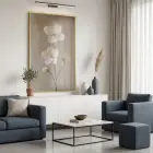 Çiçek Dalı Doğal Nude Tonlar Tekli Gold Metal Çerçeveli Cam Tablo Duvar Salon