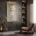 Çiçek Dalı Doğal Nude Tonlar Tekli Gümüş Metal Çerçeveli Cam Tablo Ev Dekorasyonu