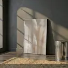 Pampas Otu Bej Tonları Tekli Gümüş Metal Çerçeveli Cam Tablo Ev Dekorasyonu Oda