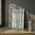 Organik Doku Pastel Yeşil Gri Tekli Beyaz Metal Çerçeveli Cam Tablo Salon Oturma