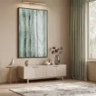 Organik Doku Pastel Yeşil Gri Tekli Siyah Metal Çerçeveli Cam Tablo Poster Dekoratif