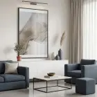 Soyut Çizgiler Doğal Bej Tonları Tekli Siyah Metal Çerçeveli Cam Tablo Ev Dekorasyonu