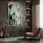 Tropikal Yapraklar Orman Yeşili Tonları Tekli Beyaz Metal Çerçeveli Cam Tablo Yatak Odası