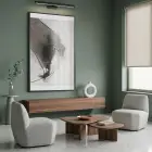 Soyut Hareket Nötr Gri Tonlar Tekli Siyah Metal Çerçeveli Cam Tablo Yatak Odası
