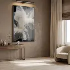 Şeffaf Dalgalar Açık Bej Tonları Tekli Siyah Metal Çerçeveli Cam Tablo Duvar Salon