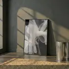 Şeffaf Dalgalar Açık Bej Tonları Tekli Siyah Metal Çerçeveli Cam Tablo Duvar Salon