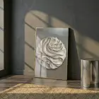 Soyut Kıvrım Bej Gri Tonları Tekli Gold Metal Çerçeveli Cam Tablo Yatak Odası