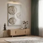 Organik Desen Sıcak Bej Tonlar Tekli Gümüş Metal Çerçeveli Cam Tablo Ev Dekorasyonu