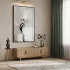Soyut Akış Açık Bej Tonları Tekli Siyah Metal Çerçeveli Cam Tablo Duvar Salon