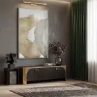 Organik Desen Toprak Tonları Tekli Gümüş Metal Çerçeveli Cam Tablo Poster Dekoratif Obje