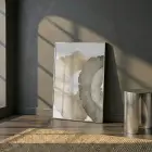 Organik Desen Toprak Tonları Tekli Gümüş Metal Çerçeveli Cam Tablo Poster Dekoratif Obje