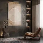 Ağaç Kesiti Sıcak Bej Tonları Tekli Gümüş Metal Çerçeveli Cam Tablo Duvar Salon