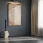 Ağaç Kesiti Sıcak Bej Tonları Tekli Siyah Metal Çerçeveli Cam Tablo Poster Dekoratif