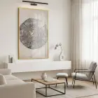 Ağaç Halkası Doğal Bej Tonlar Tekli Gold Metal Çerçeveli Cam Tablo Poster Dekoratif